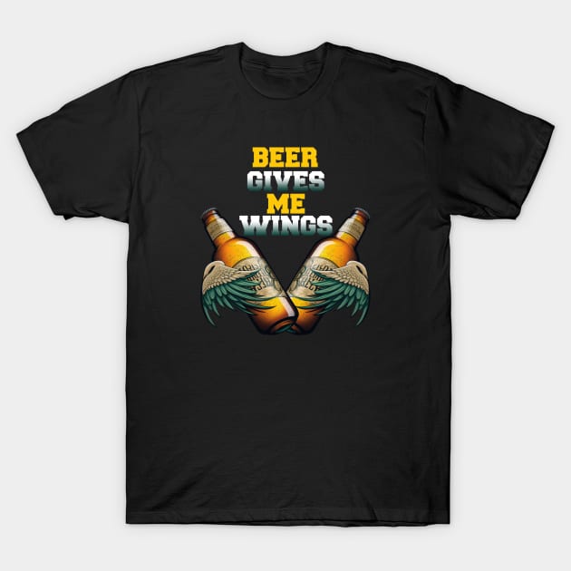 Beer gives me wings T-Shirt by i2studio